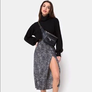 Motel Rocks Saika Leopard Grey Skirt